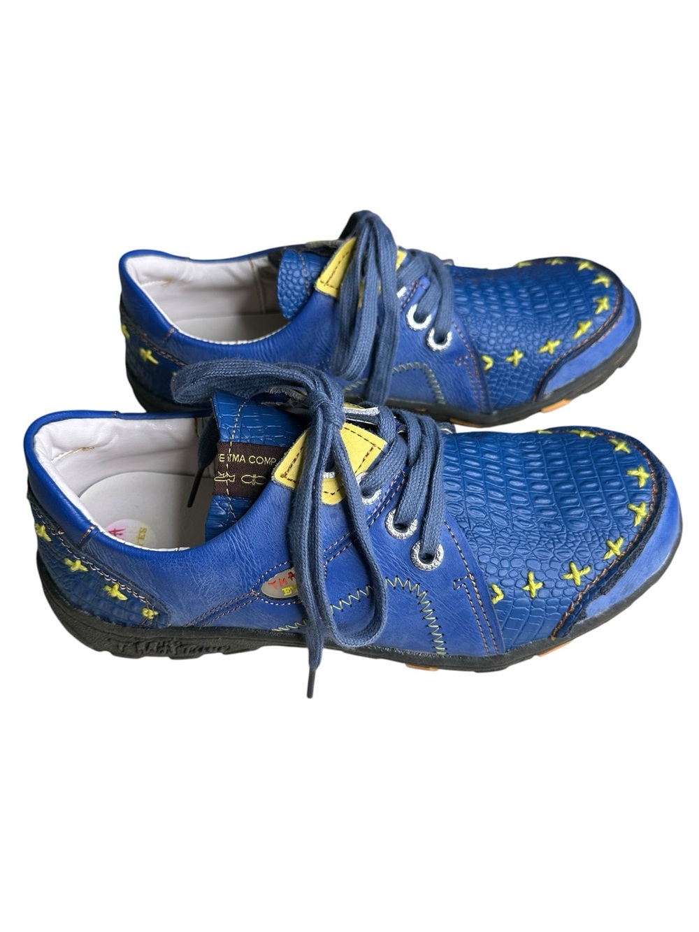 TMA EYES Women’s Blue Leather Lace Up Shoes. Size EU 40